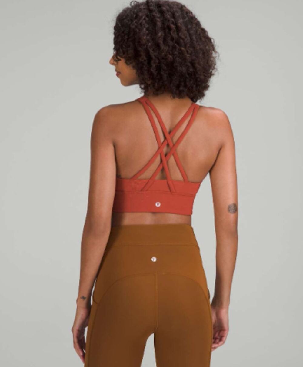 LULULEMON Energy High-Neck Longline Ribbed Bra Cayenne Red Sz 10 {LL20}